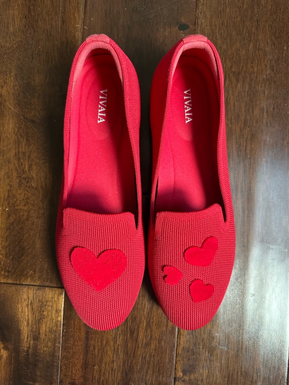 Vivaia Women's Red Heart Slip-On Flats